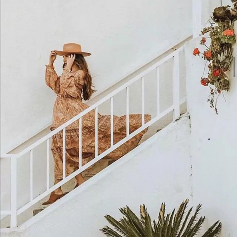 Long Sleeve Boho Floral Gypsy Print Maxi Dress - Picture 7 of 15